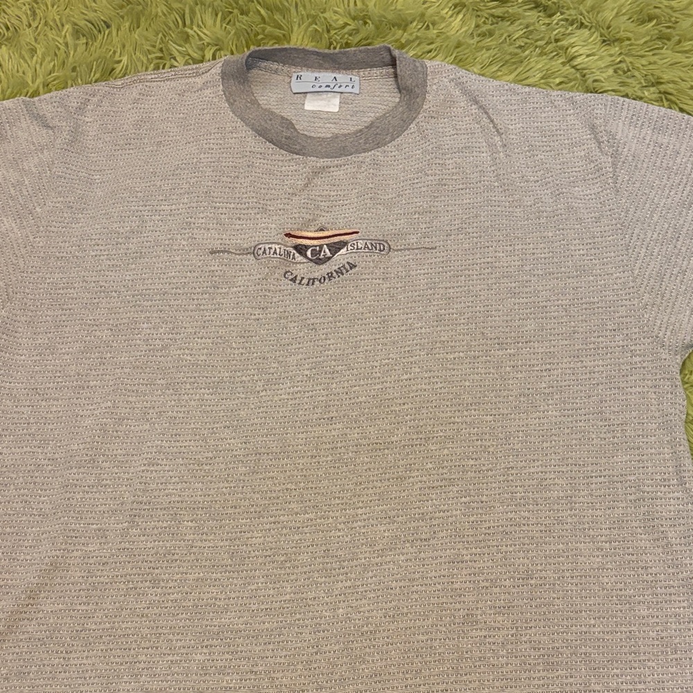 Catalina L Beige  Short Sleeve Crewneck with Embroidered Logo